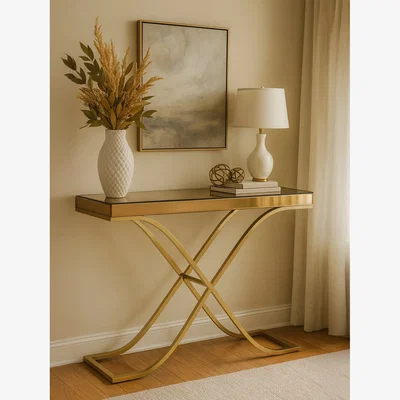 The Range Kensington Townhouse Brown Console Table - Gold