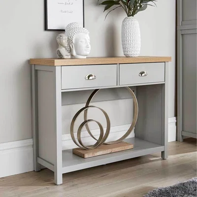 The Range Avon 2 Drawer Hallway Console Table Unit - Grey
