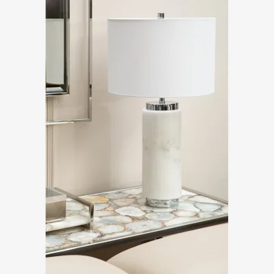 The Range Vita White Agate Console Table - Silver
