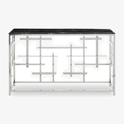 The Range Aprilia Black Marble Console Table - Black