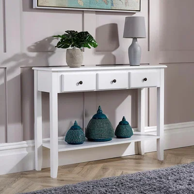The Range Garda 3 Drawer Hallway Console Table - White