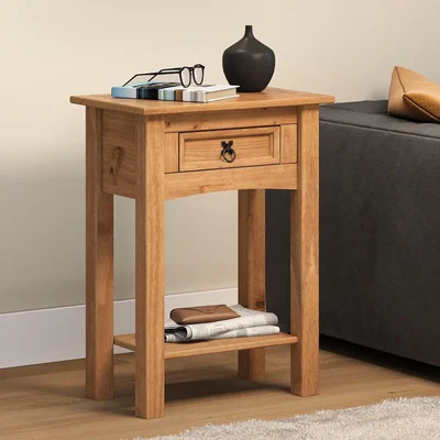 The Range Corona 1 Drawer Console Table with Shelf - Antique Wax