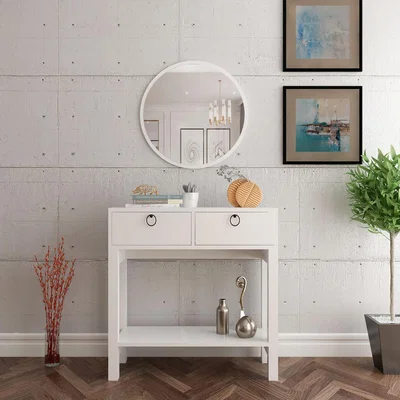 The Range Monalisa Dresuar Console Table with Mirror - White