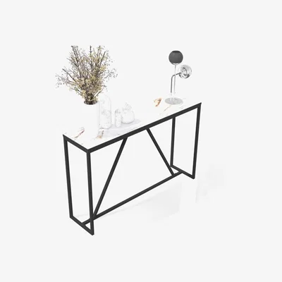 The Range Ruum Linera White Marble Patterned Console - Ruumstore - White Marble