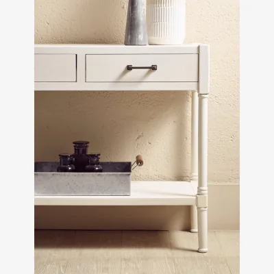 The Range Heritage 2 Drawer White Console Table - White