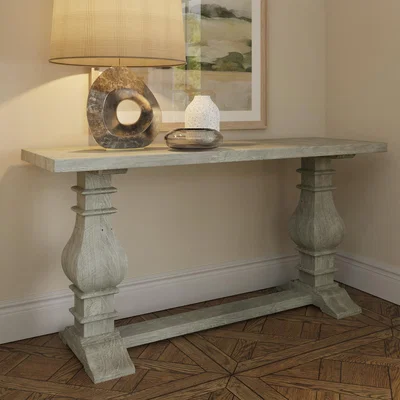 The Range Solid Lime Washed Pine Large Console Table - Limewashes