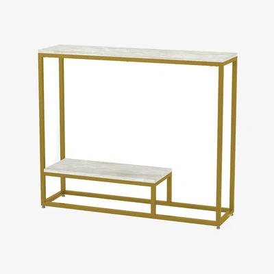 The Range Modern 2 Tier Metal Console Table - Cream