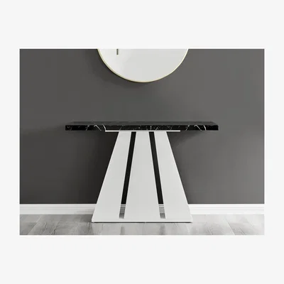 The Range Athens Black Marble Console Table - Black