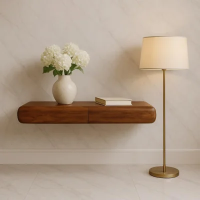 The Range Solis Wall-Mounted Console - Amber Oak