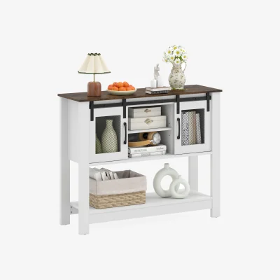 The Range Farmhouse Entryway Storage Console Table