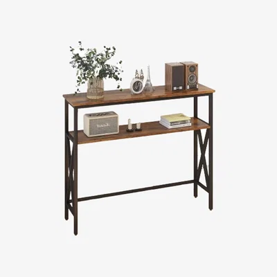 The Range Industrial Slim Console Table - Brown