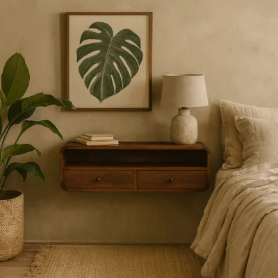 The Range Peschiera Floating Console - Chestnut Mango Wood, 2 Drawers - Brown