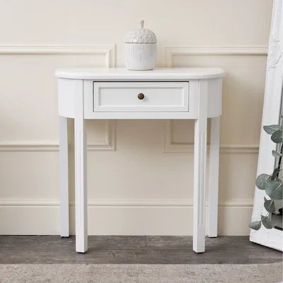 The Range Wooden Half Moon Table - White