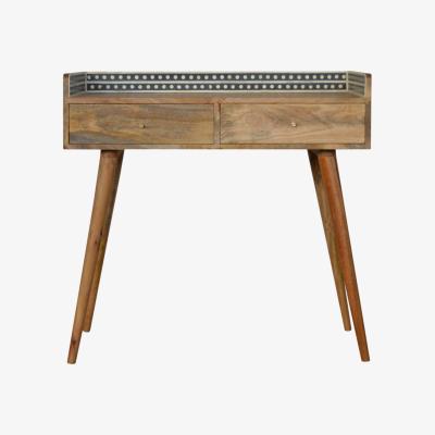 The Range Bone Inlay Gallery Back Console Table - Oak