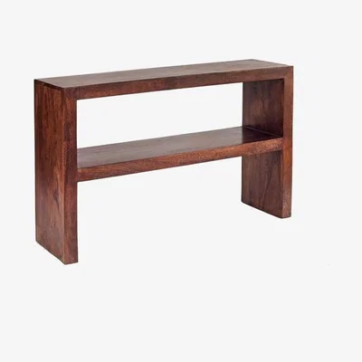 The Range Dakota Dark Mango Wood Console Table with Shelf - Dark Wood