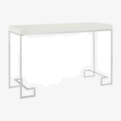 The Range Allure Chrome Console Table - White