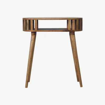 The Range Artisan Furniture Solid Wood Ariella Console Table, 1 Open Shelf, Beige - Brown