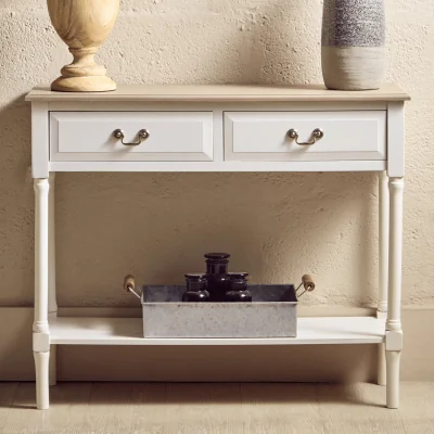The Range Heritage 2 Drawers White Rectangular Console Table - White