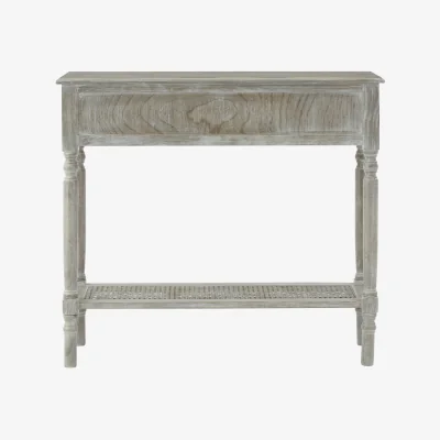 The Range Heritage Two Drawer Grey Wash Rectangular Console Table - Grey