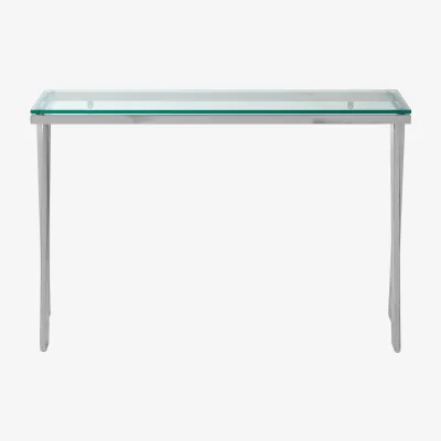 The Range Piermount Clear Glass Console Table - Silver