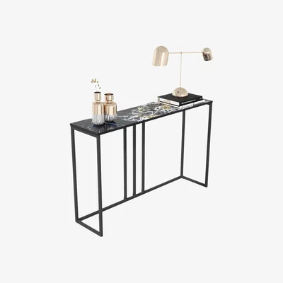 The Range Ruum Arnetti Black Marble Patterned Console - Ruumstore - Black Marble