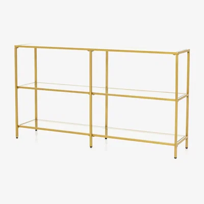 The Range 3 Tier Glass Narrow Console Table   - Gold