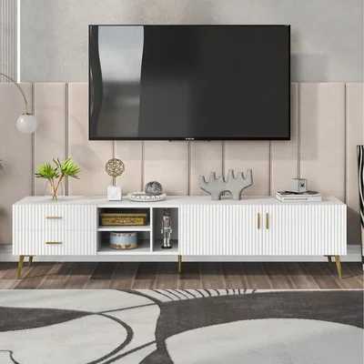 The Range Modern TV stand console table for 75-inch TVs - White