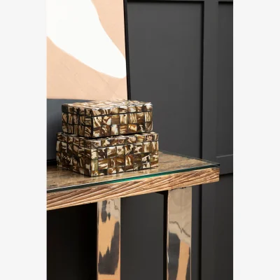 The Range Kerala Natural U Shaped Base Console Table - Silver