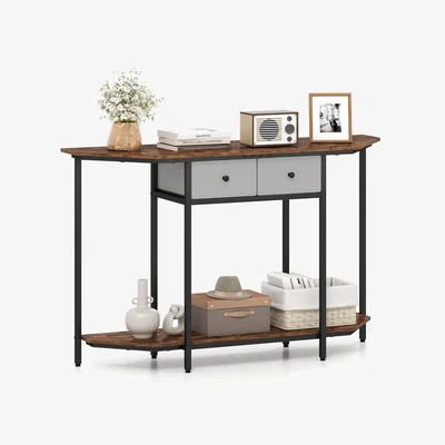 The Range 130 CM Console Table with 2 Drawers - Brown