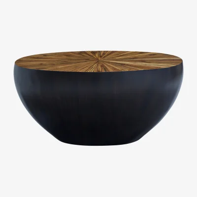 The Range Gabo Round Ebony Console Table - Grey