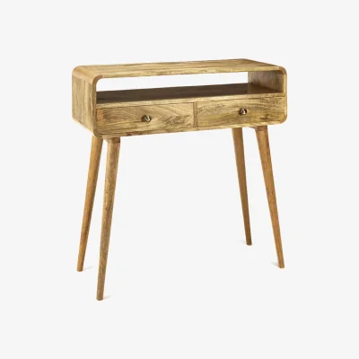The Range Light Oak Finish Two 2 Drawer Console Hall Telephone Table H90 x W90 x D35 - Light Oak
