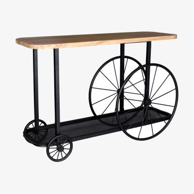 The Range Bombay Craft Wheel Console Table - Brown