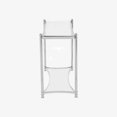 The Range Ackley Silver Console Table with Clear Glass - Silver