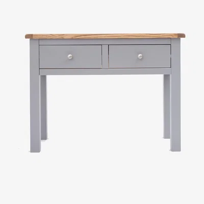 The Range Mirano 2 Drawer Console Table - Grey / Chrome Knob
