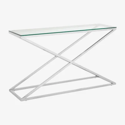 The Range Montril Criss Cross Console Table - Silver