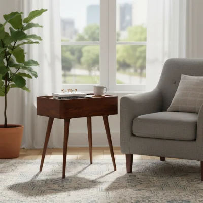 The Range Solid Wood Open-top Chestnut Console - chestnut