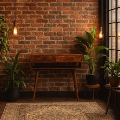 The Range Reims Chestnut Mango Wood Console Table - Brown