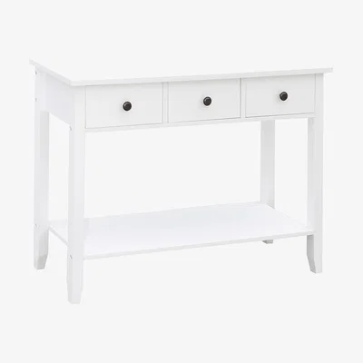 The Range Windsor 3 Drawer White Console Table - White