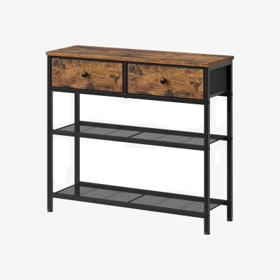 The Range SONGMICS console table drawers mesh shelves - Brown