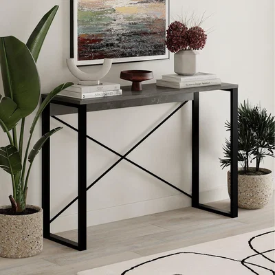 The Range Archie Modern Console Table - Retro Grey