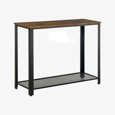 The Range Industrial 2 Tier Entryway Hallway Console Table - Rustic Brown