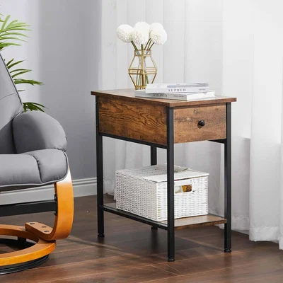 The Range Rustic Console Table Narrow Storage Shelf  - Brown / 12kg