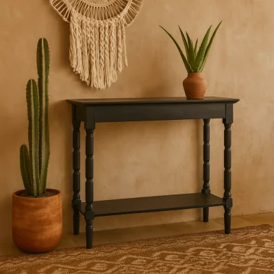 The Range Ploumanach Wooden Console Table - Black