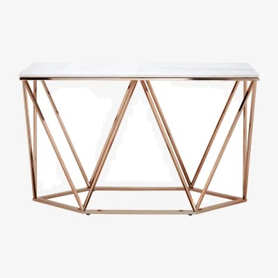 The Range Allure Rectangular Champagne Console Table - Gold