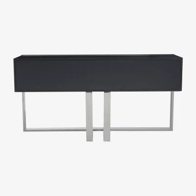 The Range Genoa Grey Gloss Finish Console Table - Silver