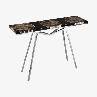 The Range Relic Black Resin And Silver Legs Console Table - Black