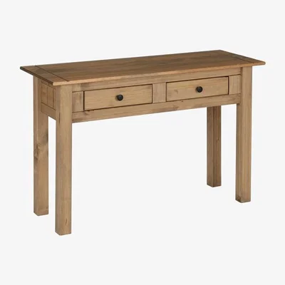 The Range Panama 2 Drawer Console Table Natural Wax - Natural Wax