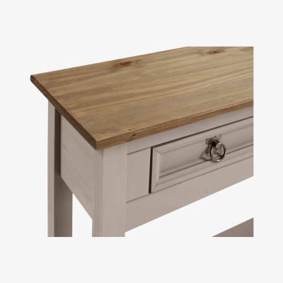 The Range Corona Grey Wax 2 Drawer Console Table - Distressed Grey Wax