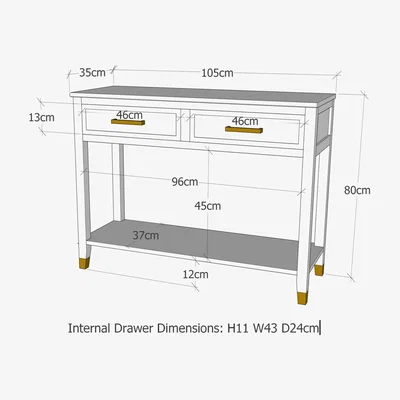 The Range Palazzi 2 Drawer Console Table - Mustard