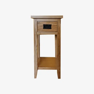 The Range Console Table with 1 Drawer and Shelf - Oak / 55cm